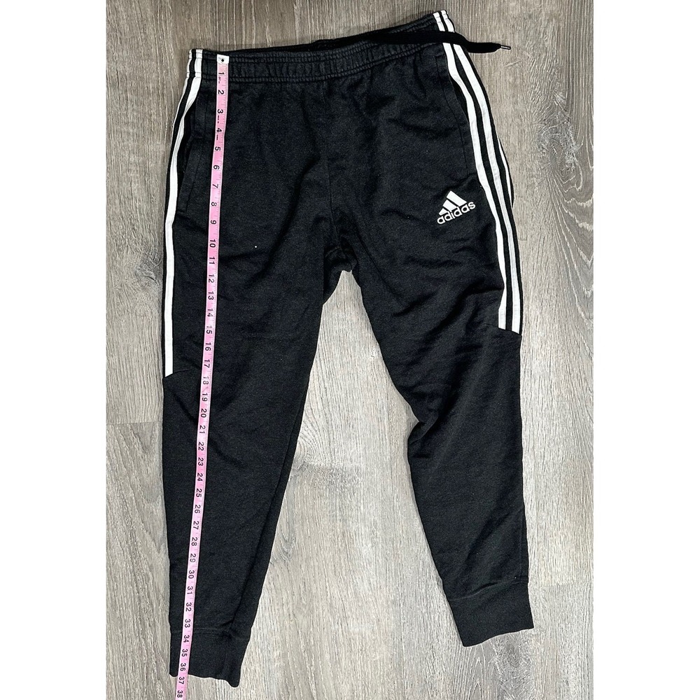 Vintage Adidas Sweatpants Men's Medium Black Athletic Taper Drawstring Sweatpant - Picture 9 of 14
